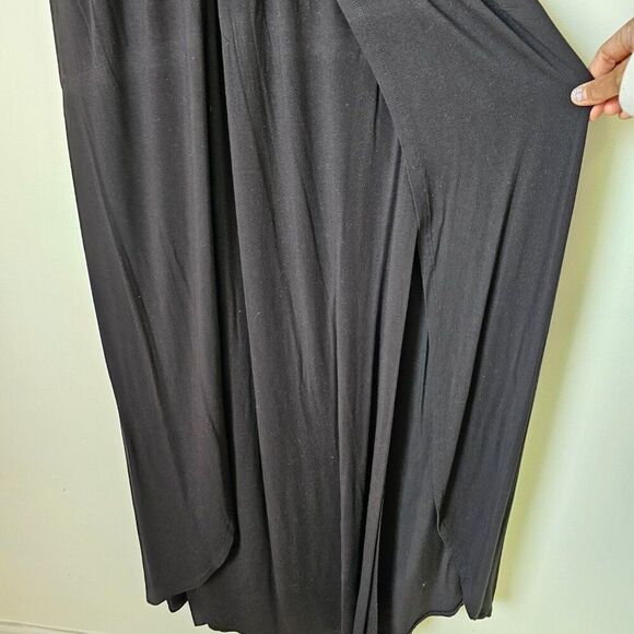 EUC SHEIN SXY BLACK DEEP V NECK TULIP STYLE MAXI DRESS SIZE L - Picture 11 of 15